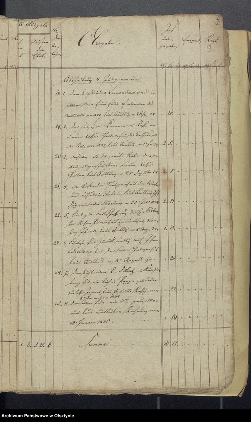 image.from.unit.number "Rechnung über die Einnahme und Ausgabe der evangelkischen Kirchenkasse zu Wartenburg"