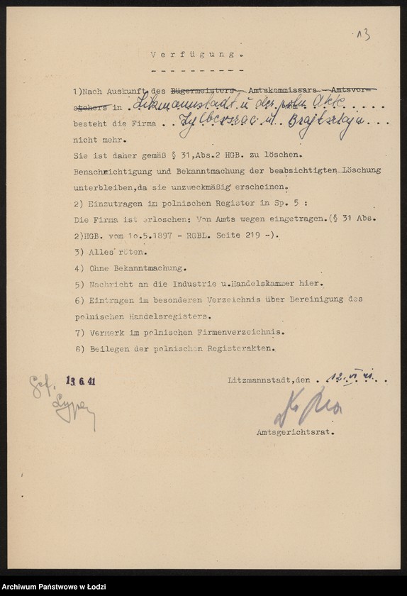 Obraz 15 z jednostki "Kendla Zylberszac i Sara małż. Brajtsztajn – handel galanterią i wyrobami trykotowymi"