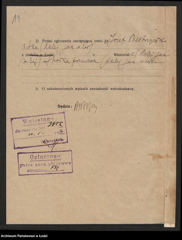 Obraz 13 z jednostki "Józef Piestrzyński - handel towarami spożywczymi, trunkami i towarami kolonialnymi"