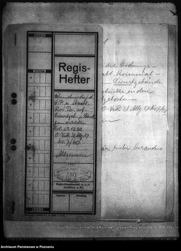 Obraz 4 z jednostki "Übernahme der für die Ordnungspolizei und Staatliche Kriminalpolizei erforderlichen Dienstgebäude und Dienstgrundstücke Allgemeines."