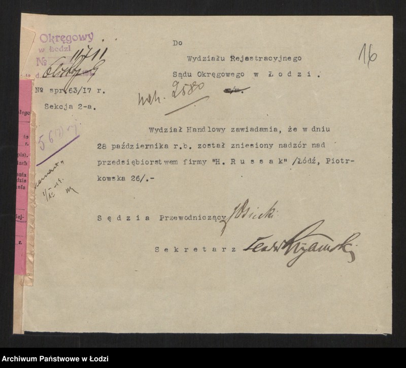 Obraz 18 z jednostki "Hersz Russak- skład zegarów"