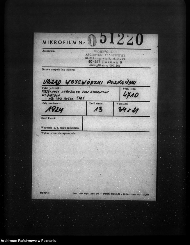 Obraz 2 z jednostki "Majętność Chrustowo pow. obornicki własność Dietsch nr woj. kotła 5765"