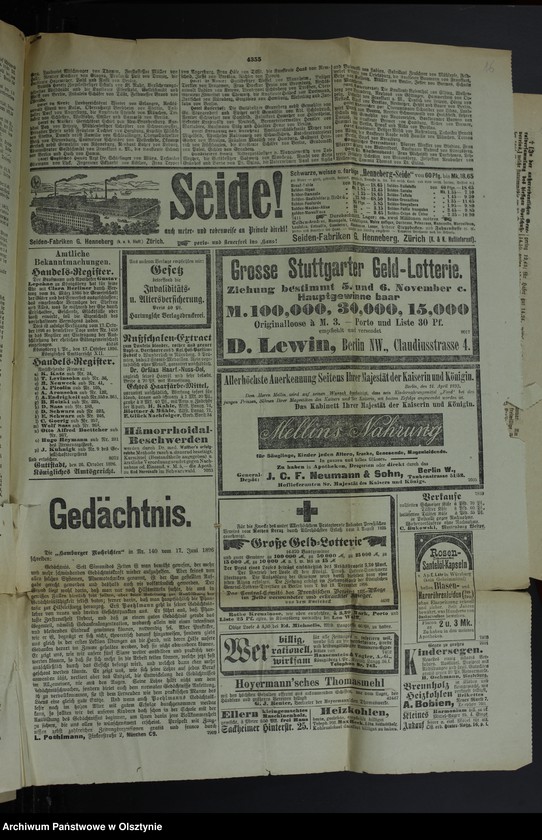image.from.unit.number "Katholicismus und Polonismus / Nachrichten, Anweisungen, Berichte, 4 Exemplare der "Königsberger Hartungsche Zeitung" von 1896 Jahr und 1 Exemplar der "Osteroder Zeitung" von 1901"