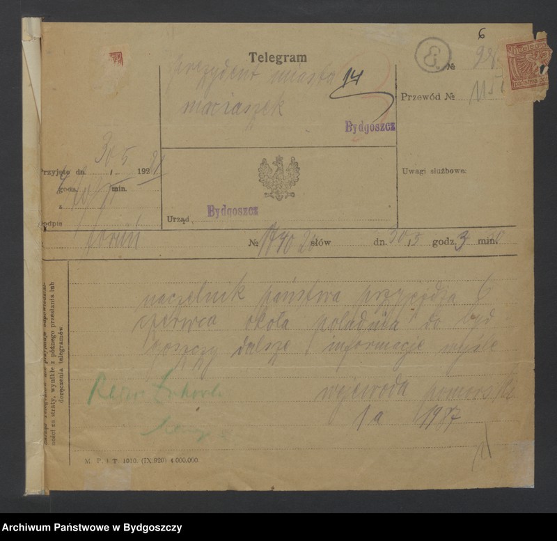 image.from.unit.number "Przyjęcie Naczelnika Państwa [Józefa Piłsudskiego] w Bydgoszczy [w dniach 6. i 7.06.1923 roku]"