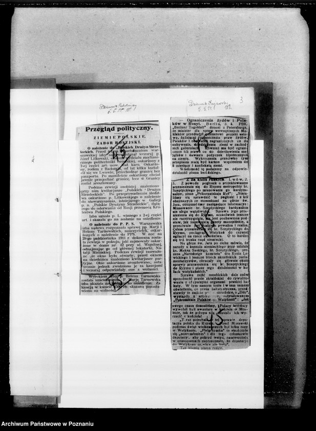 Obraz 14 z jednostki "Sprawy Polaków na terenie zaborów i zagranicą [Wycinki prasowe]"