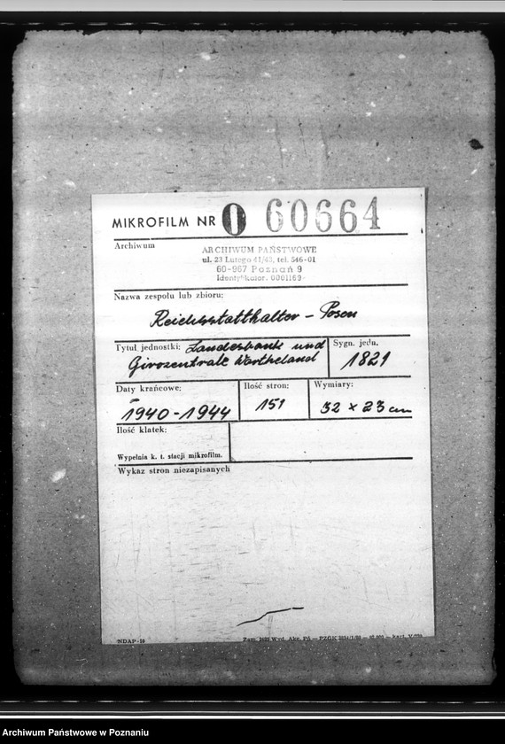 Obraz 2 z jednostki "Landesbank und Girozentrale Wartheland"