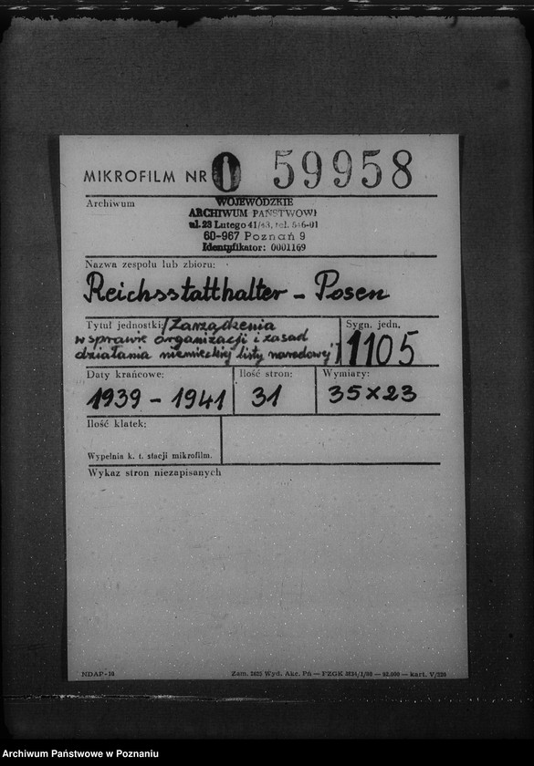 Obraz 2 z jednostki "Zarządzenia w sprawie organizacji i zasad działania niemieckiej listy narodowej"