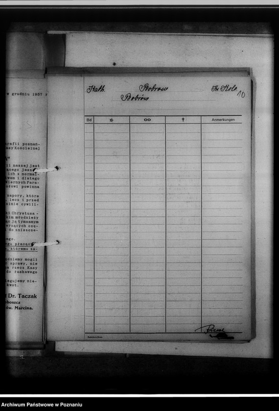 Obraz 14 z jednostki "Bücherverzeichnis der evangelischen, katholischen Gemeinden, Zivilregister, Raptulare, Duplikate, Konfirmanden, Convertiten, Seelenmessen, Kommunion, Kommunikanten, Kreis Warthbrücken [powiat kolski]"