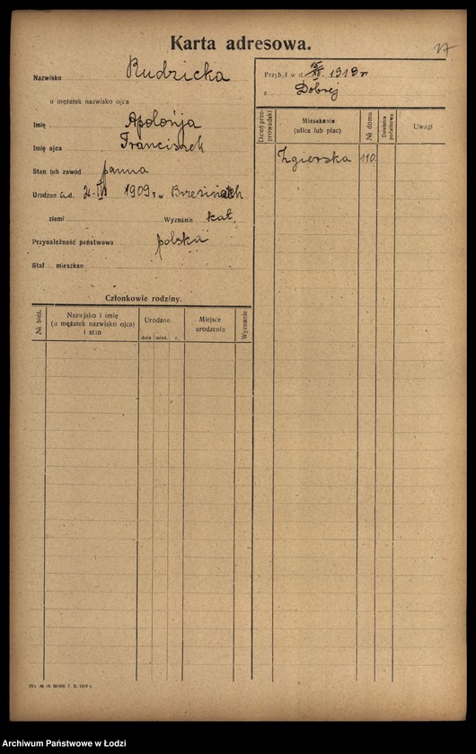 Obraz 19 z jednostki "[Spis ludności Łodzi] Rudolnik-Rupniewski"