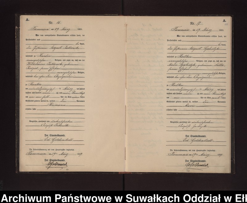 image.from.unit.number "Geburts-Neben-Register des Preussischen Standes-Amtes Neuhoff Kreis Loetzen"