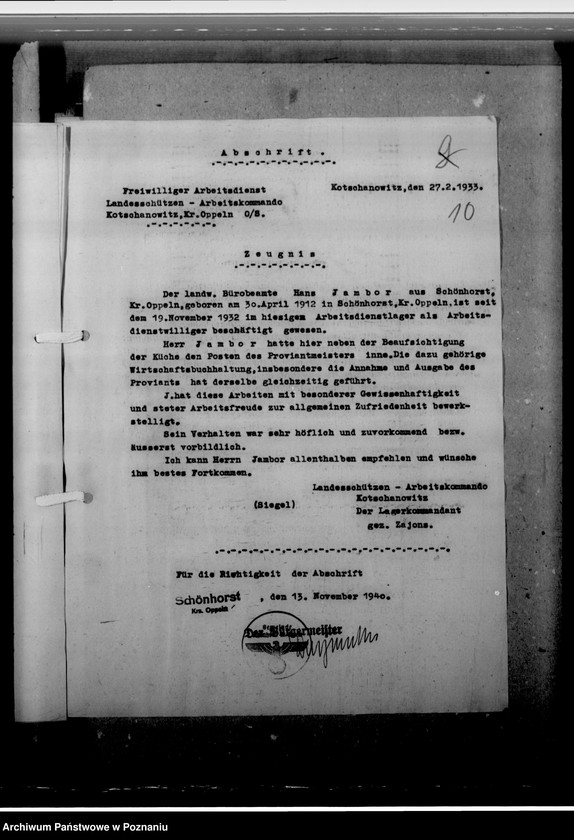 Obraz 14 z jednostki "Jambor, Hans, Bewerbung - um eine Amtskommissarstelle"