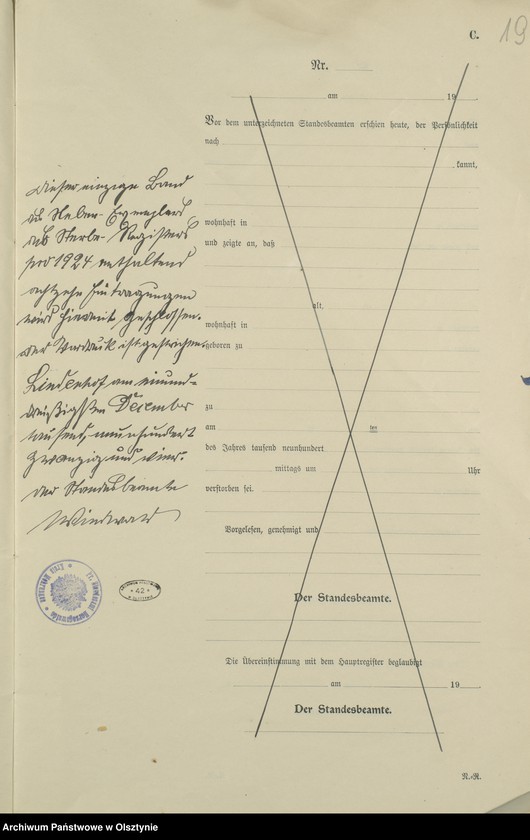 image.from.unit.number "Sterbe-Register / Neben-Register/ Nr 1 - 18"