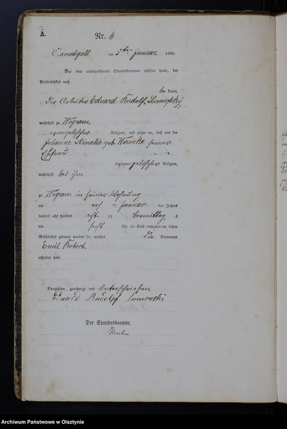 image.from.unit.number "Geburts-Haupt-Register Tom I,Nr 1 - 150"