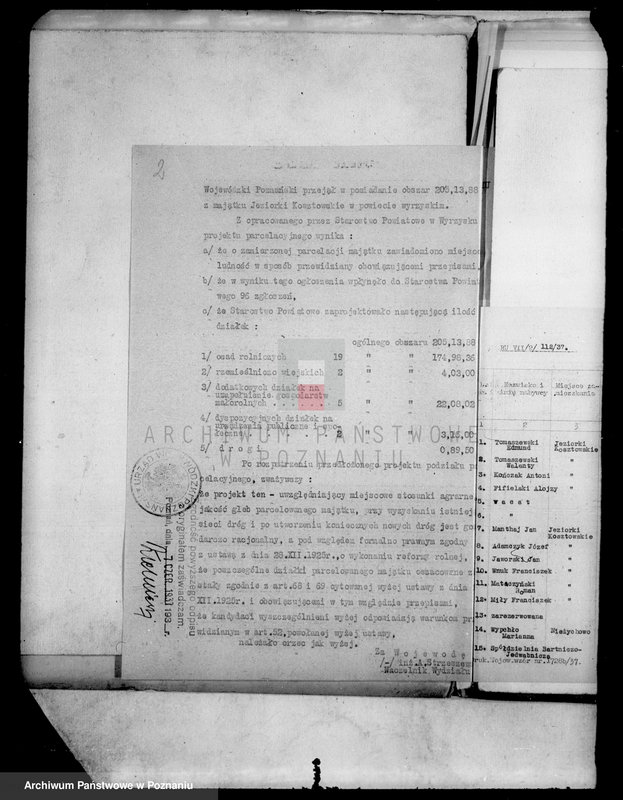 Obraz 6 z jednostki "Tymczasowy rejestr pomiarowy, operat parcelacyjny i szacunkowy majątku Jeziorki Kosztowskie powiatu wyrzyskiego"