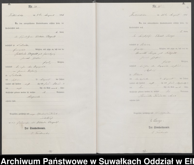 image.from.unit.number "[Geburts-Haupt-Register des Königlich Preussischen Standes-Amtes Kallischken Kreis Johannisburg]"