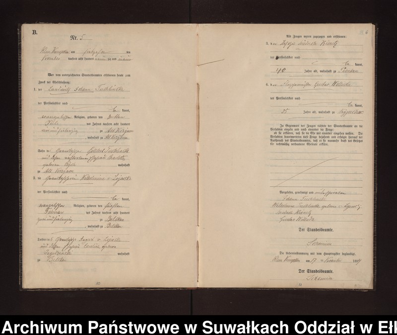 image.from.unit.number "Heiraths-Neben-Register des Preussischen Standes-Amtes Gross Konopken Kreis Loetzen"