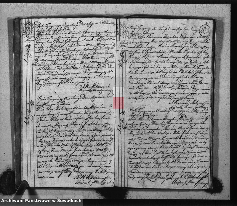 image.from.unit.number "Księga do zapisywania aktów cywilnych zejścia gminy wiżajńskiey, departamentu łomżyńskiego, powiatu kalwaryjskiego"
