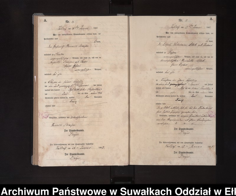image.from.unit.number "Geburts-Neben-Register des Königlichen Preussischen Standes-Amtes Orlen Kreis Loetzen"