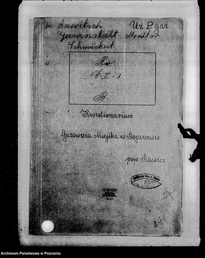 image.from.unit.number "Kwestionariusz Gazowni Miejskiej w Bojanowie powiat rawicki"