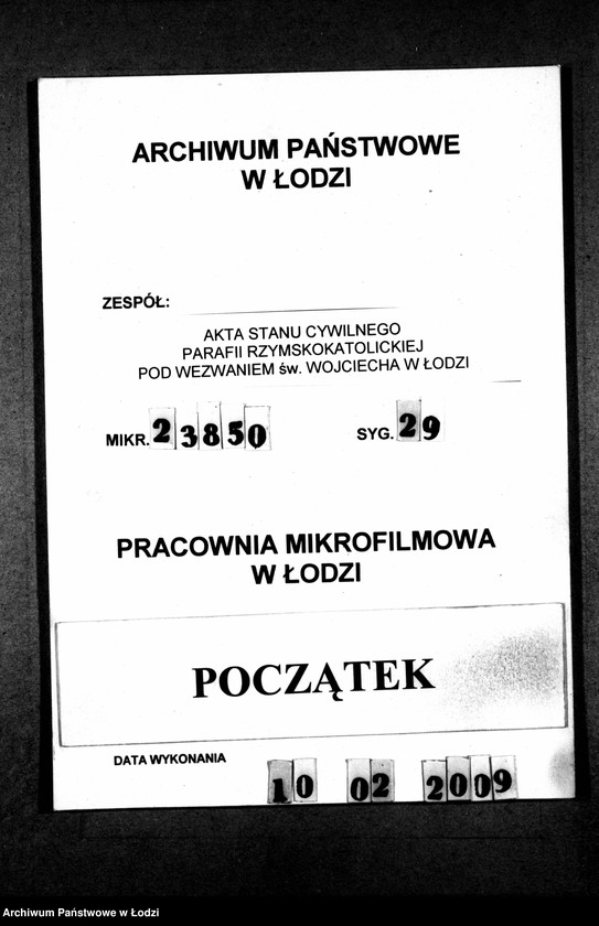 Obraz 1 z jednostki "Akta małżeństw i zgonów"