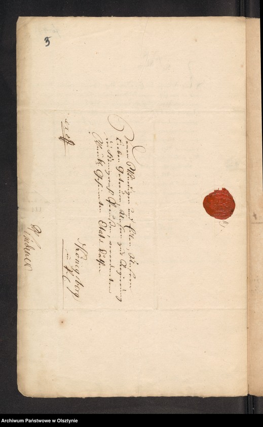 image.from.unit.number "In S. [Sachen] des Magistri Immanuel Kant wegen dessen Vorschlagung zu einer sich eröfnenden Professor=Stelle alhier"