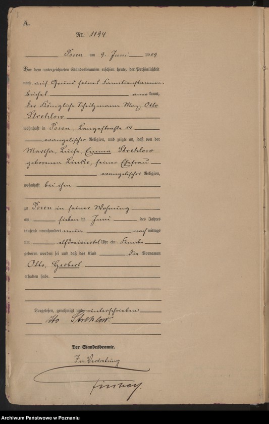 Obraz 10 z jednostki "Księga miejscowa urodzeń tom III [Rejestr główny urodzeń]"