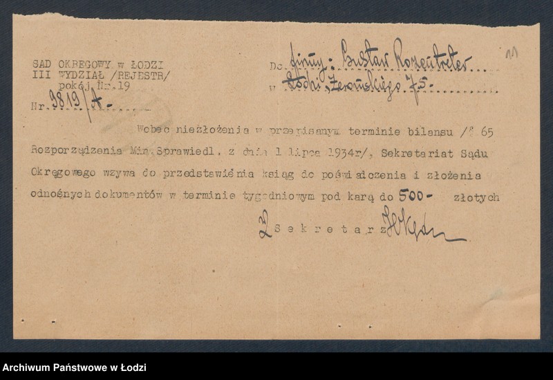 Obraz 13 z jednostki "Gustaw Rozentreter- skład materiałów aptecznych i farb"