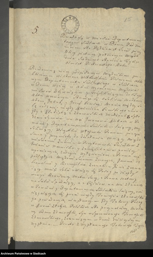 Obraz 12 z jednostki "Volumen 6ty. Księga Isza z roku 1815 [Akta notarialne od numeru 1 do numeru 174]"