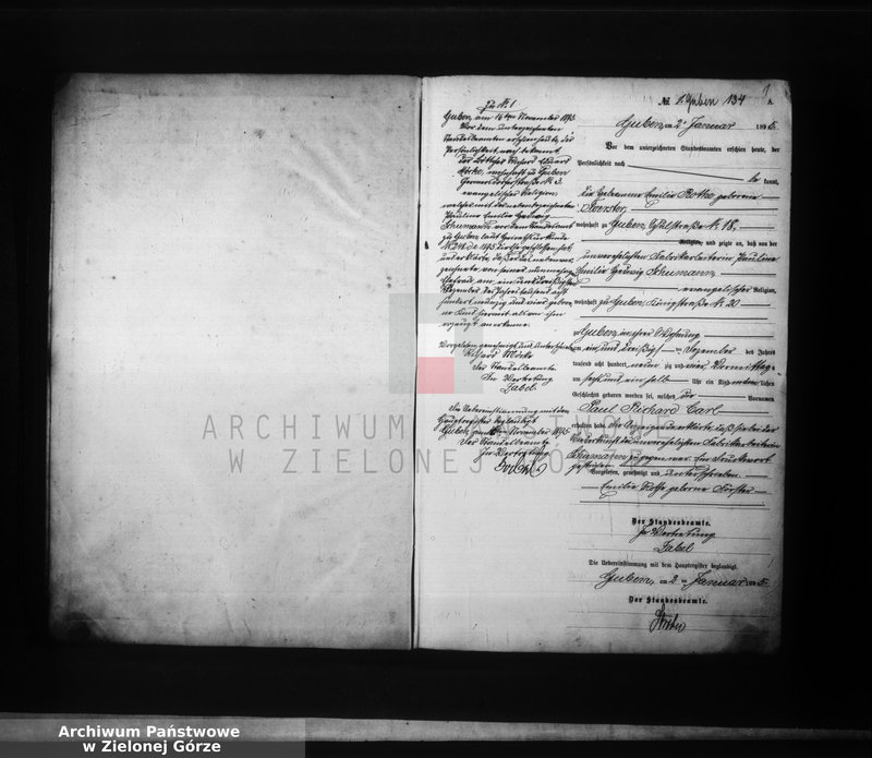 image.from.unit.number "Geburts-Neben-Register, Band I von No 1 bis No 524"