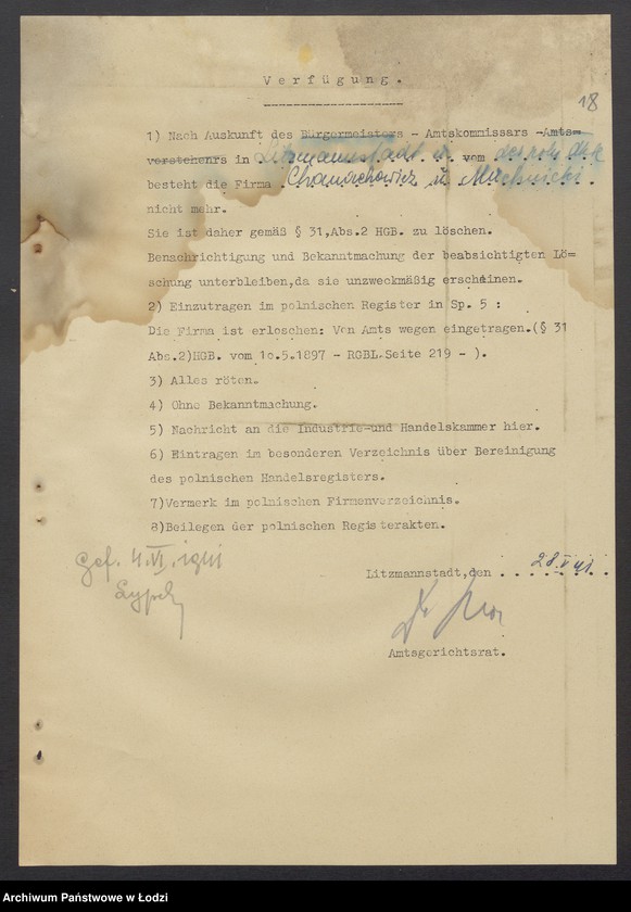 Obraz 20 z jednostki "Szlama Aron Chanachowicz, Chil Abram Muchnicki- sprzedaż towarów manufakturowych"