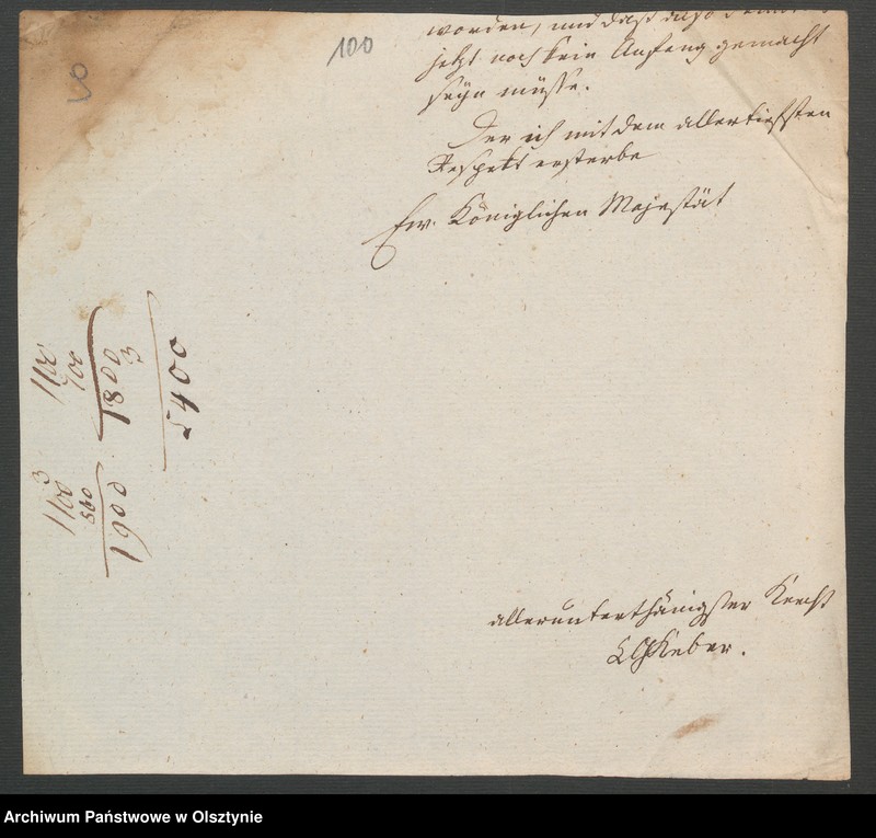 image.from.unit.number "Den Aufbau eines Stalles bei der Pfarr=Wohnung in Lahna [Łyna]"