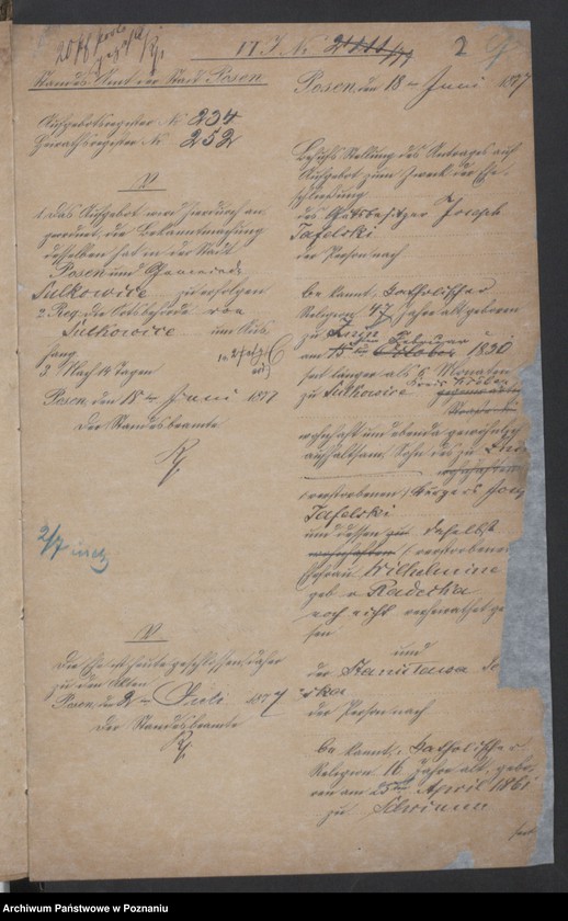 Obraz 4 z jednostki "Die von den Verlobten zum Aufgebot beigebrachten Urkunden pro 1877"