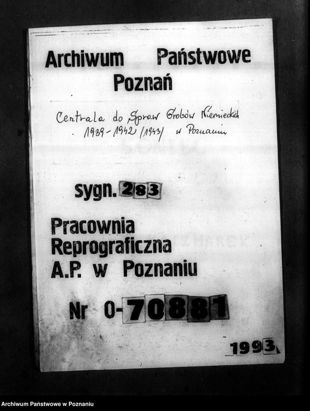 Obraz 1 z jednostki "Korespondencja w sprawie Niemców, którzy zginęli w 1939 roku w różnych powiatach"