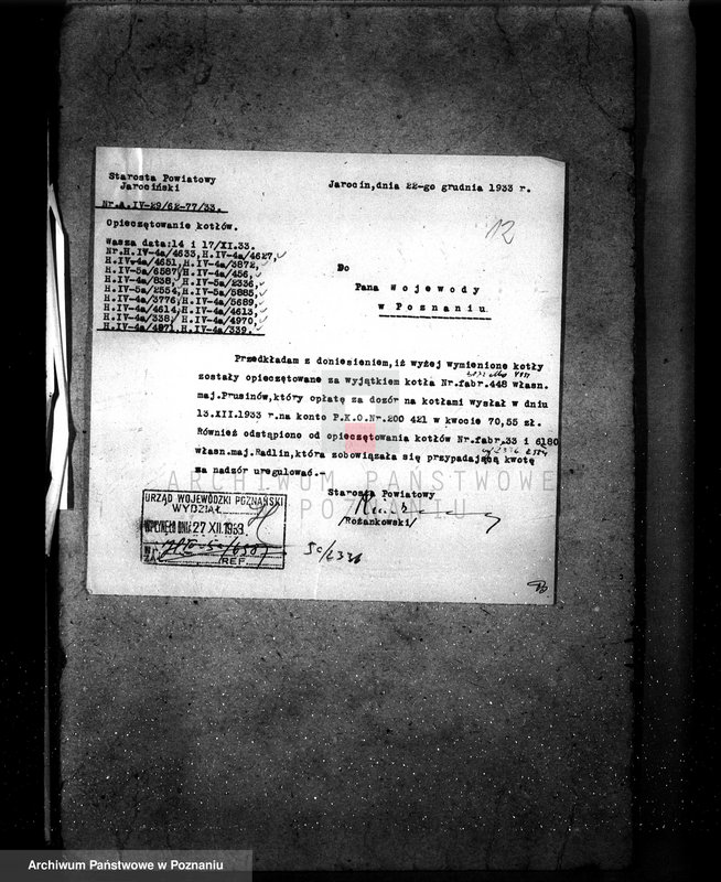 Obraz 16 z jednostki "Majętność Radlin pow. jarociński nr fabr kotła 33, nr woj. kotła 2336"