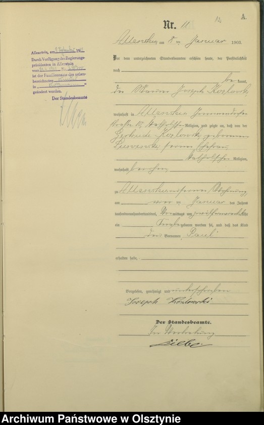 image.from.unit.number "Geburts-Haupt-Register Tom I,Nr - 399"