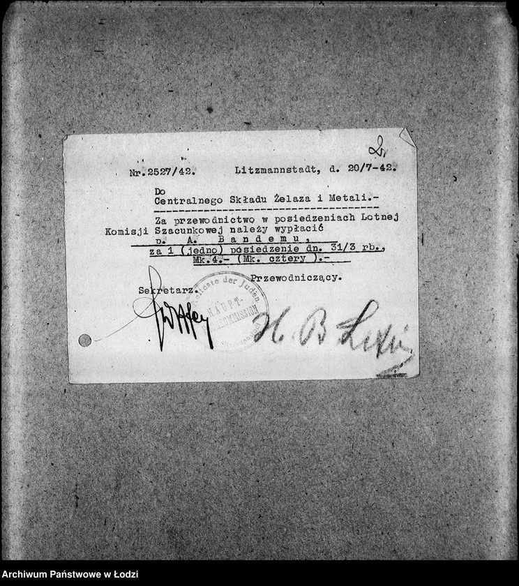 Obraz 5 z jednostki "Zentrallager für Eisen und Metall aller Arbeits-Ressorte [Zasiłki chorobowe dla pracowników wydziału, listy pracowników, zaświadczenia lekarskie]"