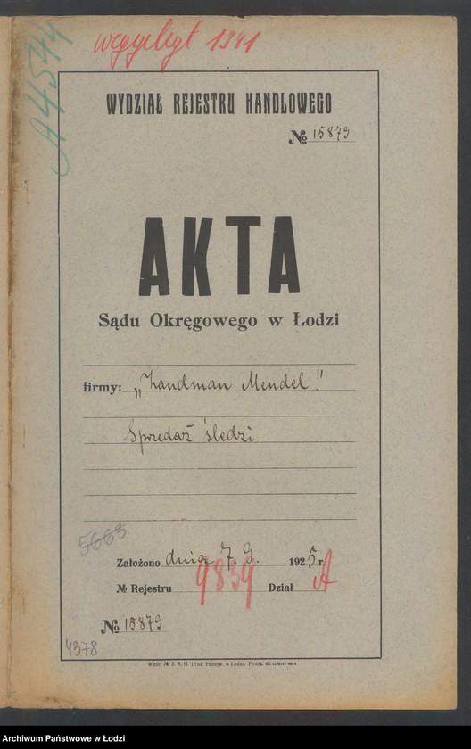 Obraz 2 z jednostki "Mendel Zandman- sprzedaż śledzi"