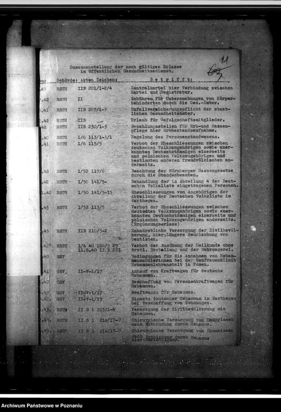 Obraz 15 z jednostki "Aufgaben der Gesundheitsämter. Aktenplan in Gesundheitsämtern. Arbeitsübersicht der Gesundheitsämter. Abfertigung von Juden und Polen."