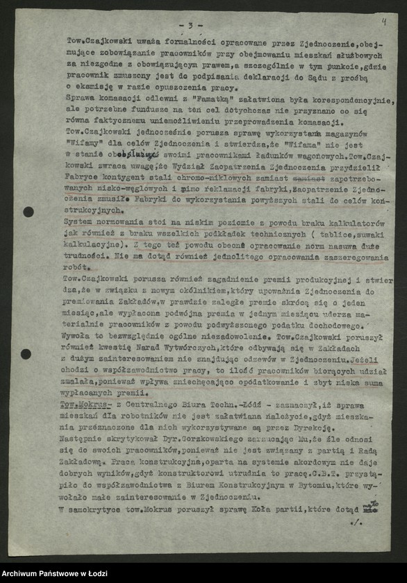 Obraz 5 z jednostki "Zjednoczenie Przemysłu Budowy Maszyn Włókienniczych; protokół [narady], sprawozdania [z produkcji]"