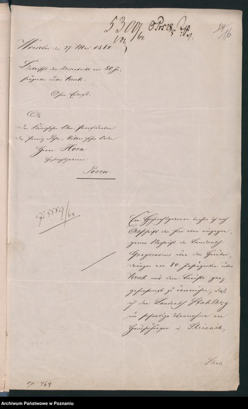 Obraz 20 z jednostki "Der Uebertritt polnischer und diesseitiger Untertanen auf preussisches und jenseitiges Gebiet während der polnischen Insurrektion und die dagegen getroffenen Massnahmen."