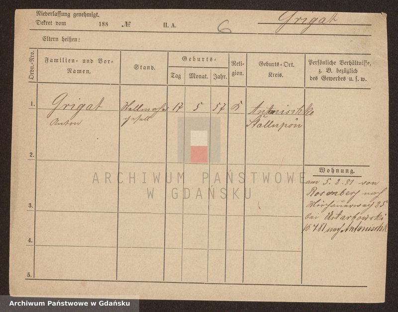 image.from.unit.number "Karty meldunkowe: Griga - Griss"