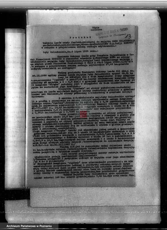 Obraz 17 z jednostki "Sprawy zmiany rodzaju użytków 18,66 ha gruntów leśnych w majątku Dęby-Szlacheckie powiatu kolskiego"