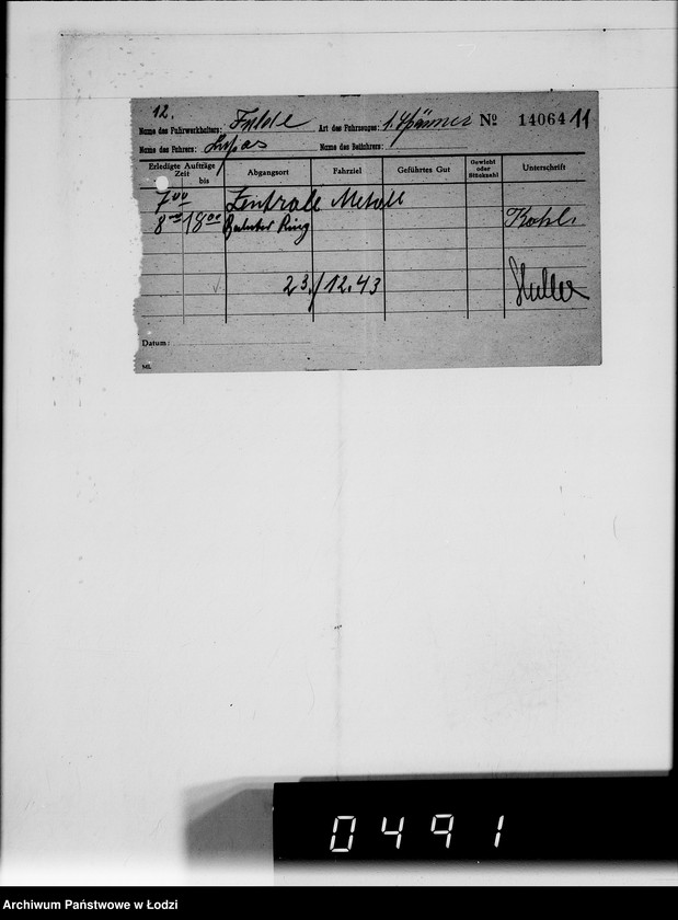 Obraz 15 z jednostki "A.Fulde [rachunki za usługi transportowe dla Getta]"