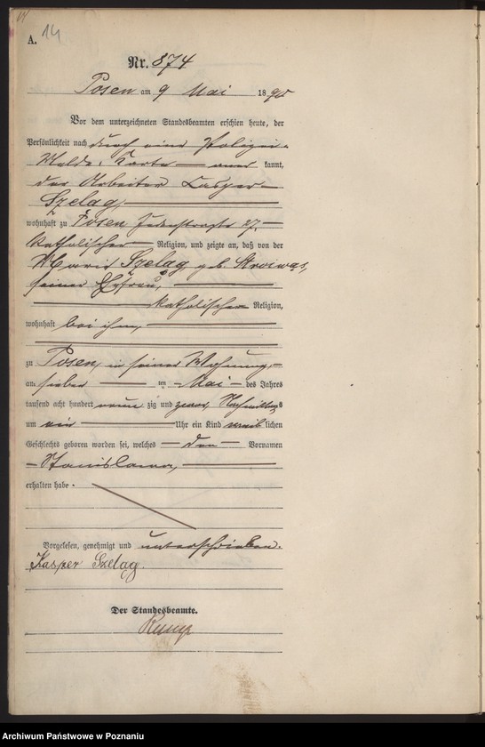 Obraz 17 z jednostki "Księga urodzeń t. III"