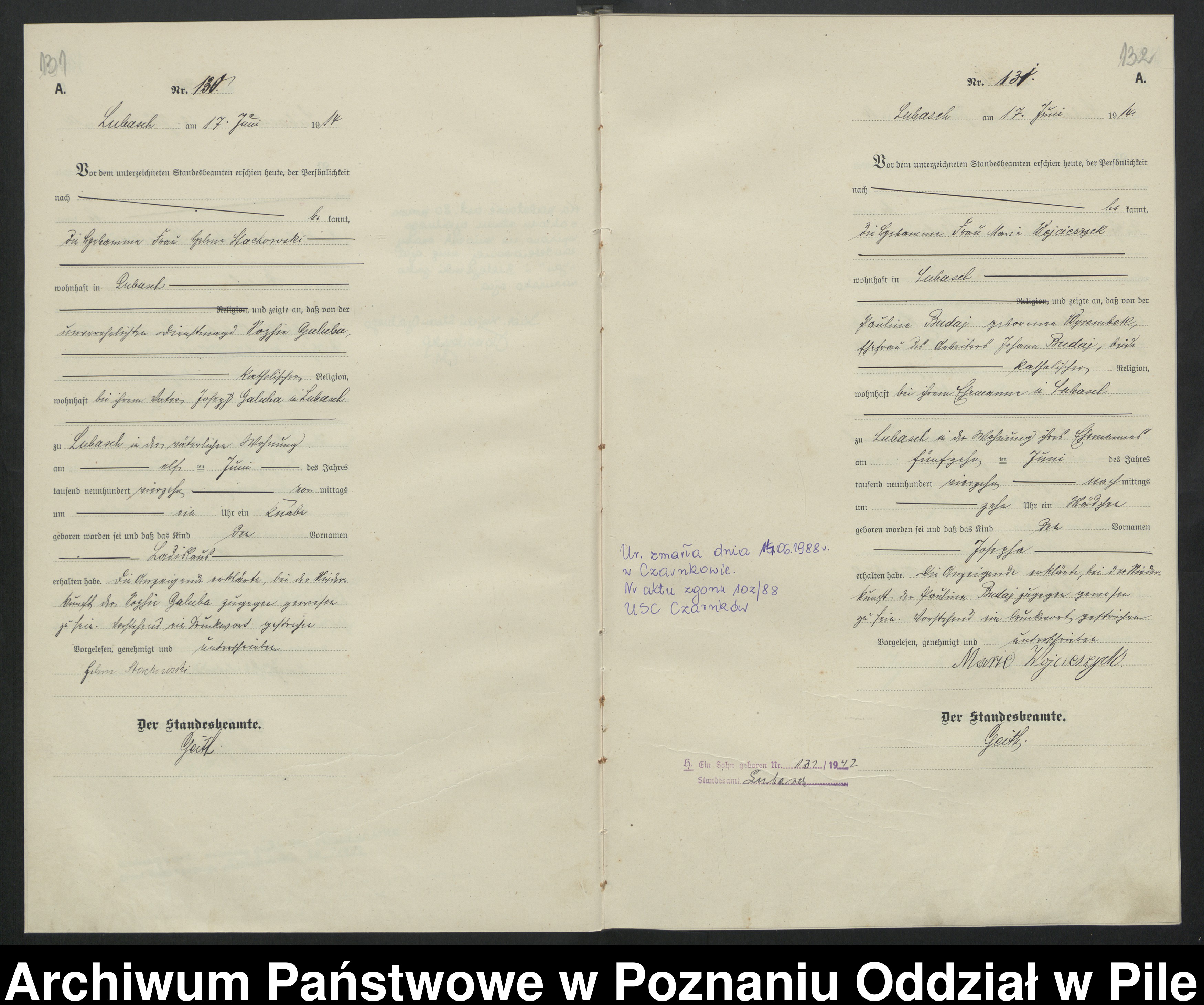 Skan z jednostki: Księga urodzeń