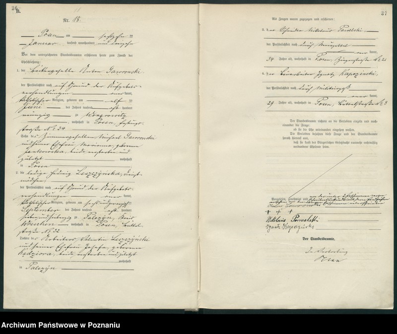 Obraz 20 z jednostki "Księga miejscowa małżeństw tom I [Rejestr główny małżeństw]"