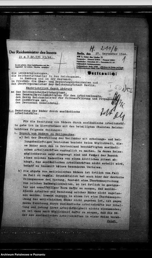 Obraz 6 z jednostki "Benutzung der Bäder durch ausländische Arbeitskräfte"