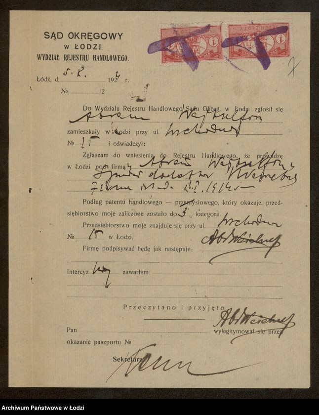 Obraz 9 z jednostki "Abram Wejkselfisz- sprzedaż manufaktury i nici"