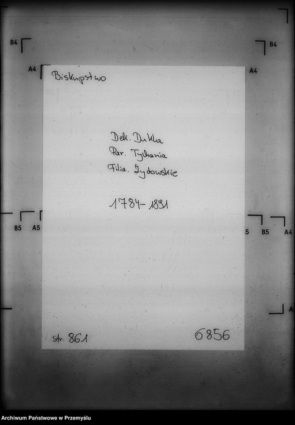 image.from.unit.number "[Kopie ksiąg metrykalnych parafii Ciechania z filiami Żydowskie i Huta Polańska (dekanat Dukla)]"