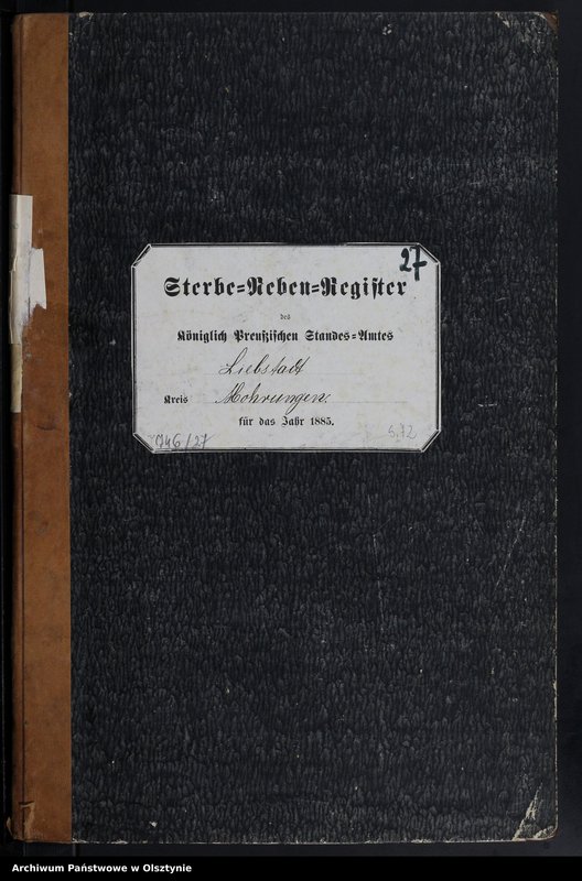 image.from.unit.number "Sterbe-Neben-Register Nr 1 - 71"